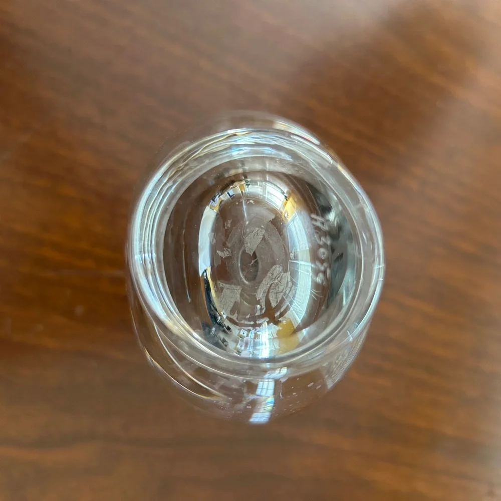 Elegant Glass Numbered 6 inch tall clear glass VASE